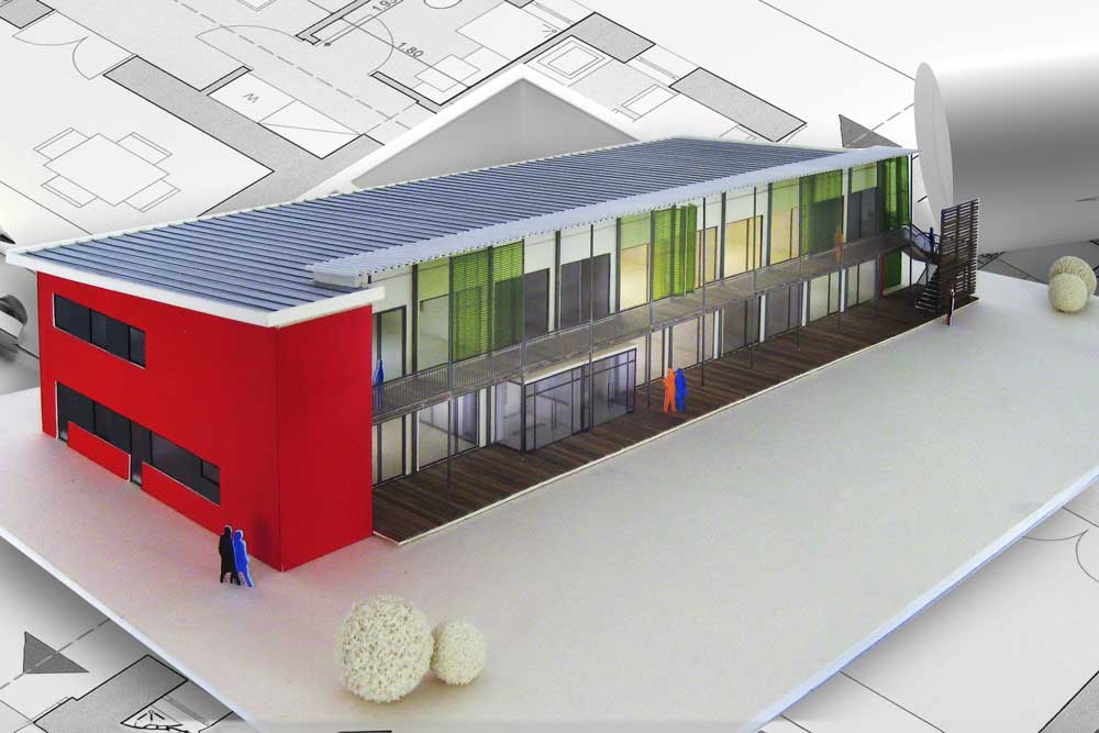 Architekturmodell eines Kindergarten von Hort und Hensel